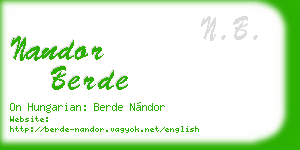 nandor berde business card