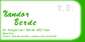 nandor berde business card